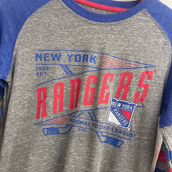 NHL NEW YORK RANGERS GRAPHIC LONG SLEEVE CREW NECK SHIRT TOP TEE SIZE SMALL - Picture 7 of 7